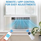 12000 BTU Window Air Conditioner Unit with Remote Control, Cools Rooms Up to 550 Sq ft, 3 Cooling & Fan Speeds Quiet Operation, Easy Install Kit