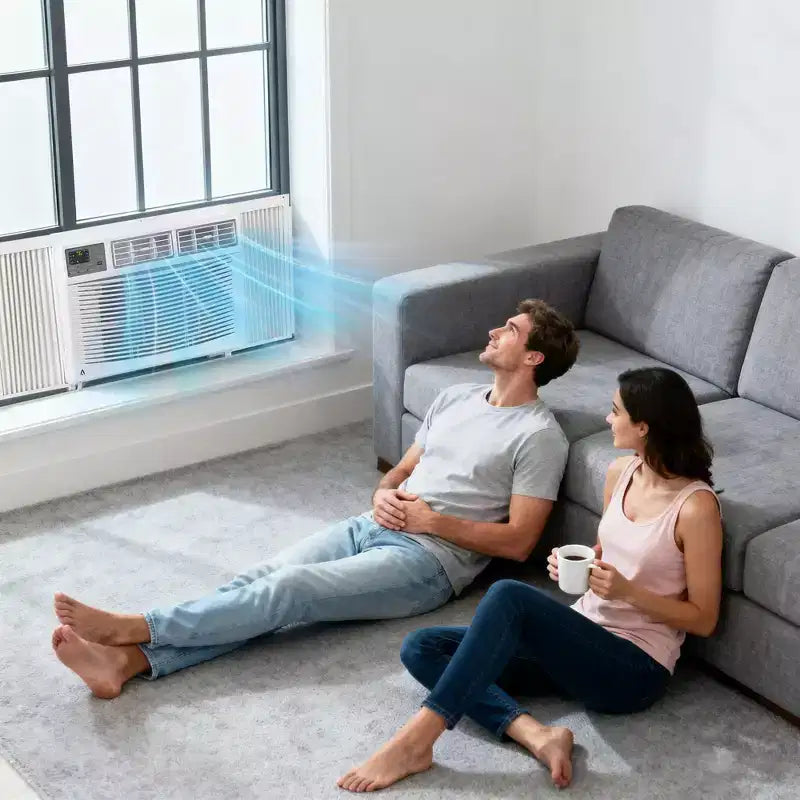 12000 BTU Window Air Conditioner Unit with Remote Control, Cools Rooms Up to 550 Sq ft, 3 Cooling & Fan Speeds Quiet Operation, Easy Install Kit