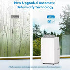 Portable Air Conditioner 14000Btu, Air Conditioner Floor Unit for Room 450-700 Sq Ft Air Conditioning, 4 in 1(Cool/Fan/Dry/Sleep),White