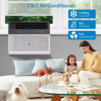 Window Air Conditioner, AC Window Unit with Washable Filter, Wi-Fi Enabled w/Remote, Cools Up to 350 Square Feet, 6 Modes, 115V/60Hz