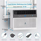 Window Air Conditioner, AC Window Unit with Washable Filter, Wi-Fi Enabled w/Remote, Cools Up to 350 Square Feet, 6 Modes, 115V/60Hz