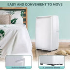 14000 Btu Portable Air Conditioner Fast Cooling 750 Sq.ft, 3-in-1 Floor Air Conditioner Portable W/cooling, Dehumidification And Fan