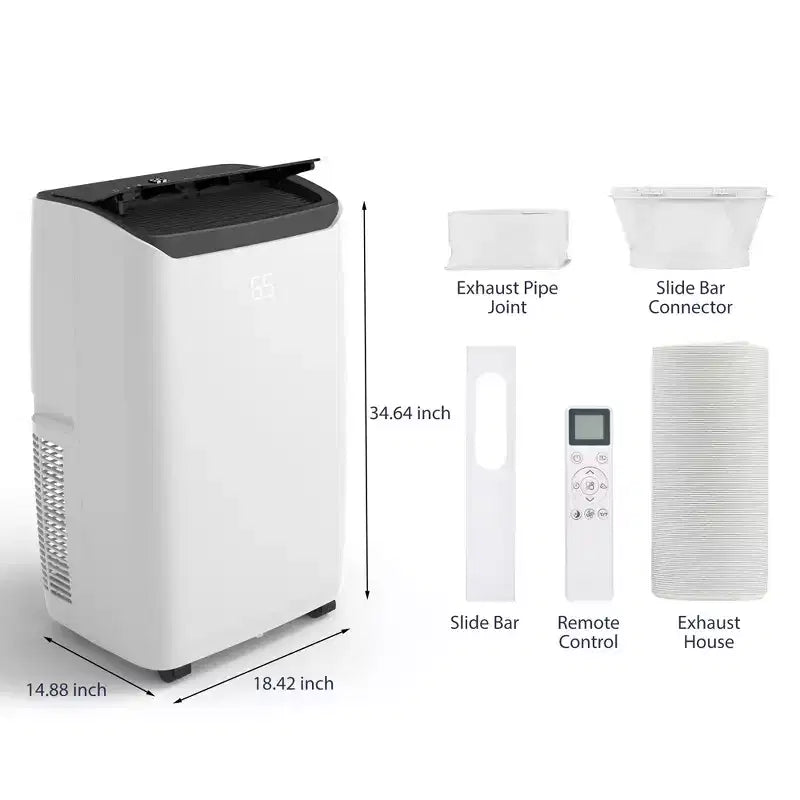 14000 Btu Portable Air Conditioner Fast Cooling 750 Sq.ft, 3-in-1 Floor Air Conditioner Portable W/cooling, Dehumidification And Fan
