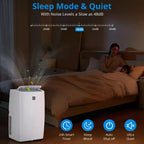 12000 BTU Portable Air Conditioner, 3-In-1 Cooling, Dehumidifier Fan for Rooms Up to 450 Sq. Ft. Digital Display, Remote Control, and Smart Sleep Mode