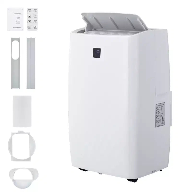 12000 BTU Portable Air Conditioner, 3-In-1 Cooling, Dehumidifier Fan for Rooms Up to 450 Sq. Ft. Digital Display, Remote Control, and Smart Sleep Mode