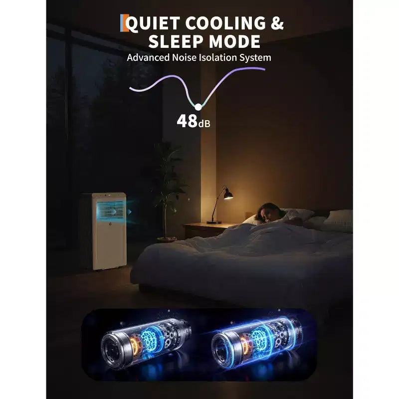 8,000 BTU Portable Air Conditioner, 4-In-1 Portable AC Units for Rooms with Fan, Dehumidifier, Cools Up to 350 Sq.Ft. Room Air Conditioner