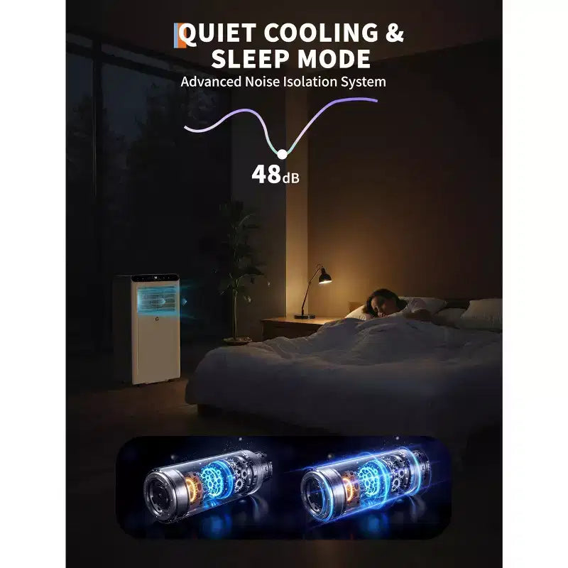 8,000 BTU Portable Air Conditioner, 4-In-1 Portable AC Units for Rooms with Fan, Dehumidifier, Cools Up to 350 Sq.Ft. Room Air Conditioner