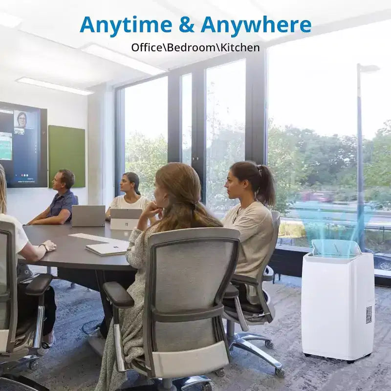 Acondicionadores Portátiles de 12000 BTU, Enfriador Portátil 3 en 1 con Modos de Suspensión, Oscilación Automática, Deshumidificador y Ventilador, Acondicionadores con Pantalla, hasta 51 m².