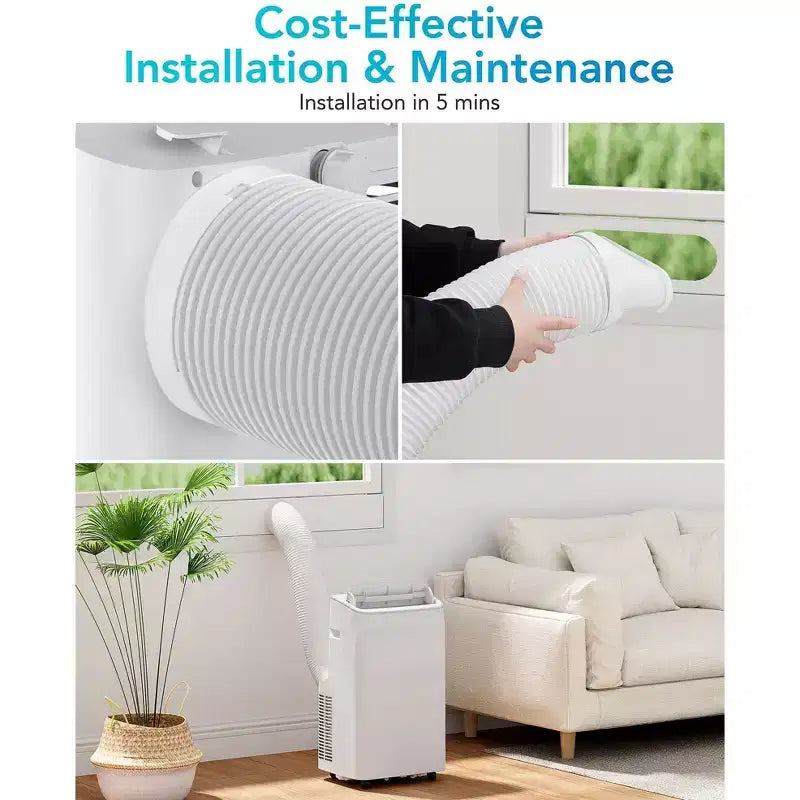 Aire acondicionado portátil, unidad de aire acondicionado vertical de 12000 BTU con ventilador y deshumidificador, enfría habitaciones de hasta 400 pies cuadrados para la oficina en casa o el dormitorio