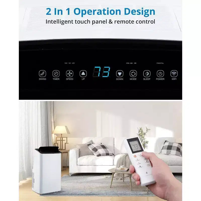 14,000 BTU Portable AC - 4-in-1 Cooling for 750 Sq.Ft, Quiet with Remote & Window Ki