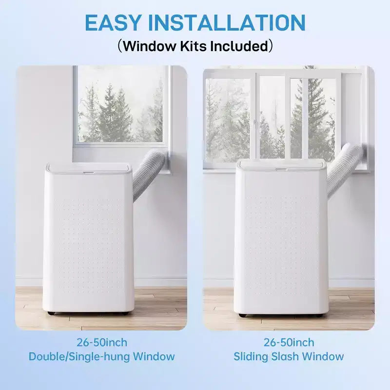 Portable Air Conditioners for Room up to 750 Sq.ft, 14,000 BTU Floor AC , Remote Control, 24-Hour Timer, Window Slider Kit