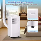 Aires acondicionados portátiles, Flarhetoric 10000 BTU Refrigeración/Ventilador/Deshumidificador 3 EN 1 Unidad de aire acondicionado portátil para habitaciones de 52 m², Unidades para habitaciones con bajo nivel de ruido