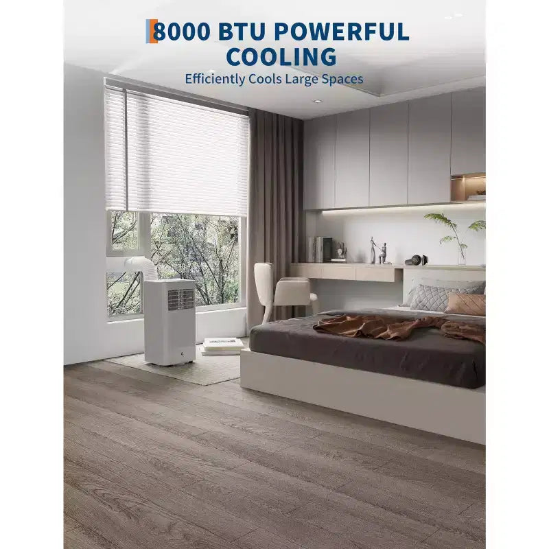 Aires acondicionados portátiles, Flarhetoric 10000 BTU Refrigeración/Ventilador/Deshumidificador 3 EN 1 Unidad de aire acondicionado portátil para habitaciones de 52 m², Unidades para habitaciones con bajo nivel de ruido