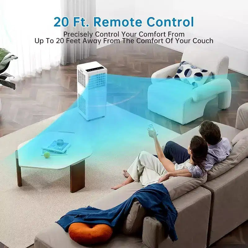 8,000 BTU 3-in-1 Portable AC - Cools 350 Sq.Ft with Dehumidifier, Fan & Sleep Mode, 24H Timer, Remote Control