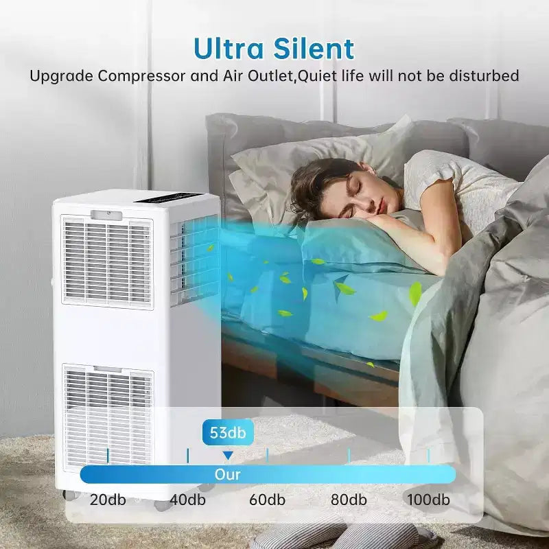 8,000 BTU 3-in-1 Portable AC - Cools 350 Sq.Ft with Dehumidifier, Fan & Sleep Mode, 24H Timer, Remote Control