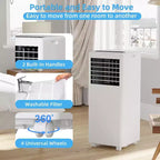 8,000 BTU 3-in-1 Portable AC - Cools 350 Sq.Ft with Dehumidifier, Fan & Sleep Mode, 24H Timer, Remote Control