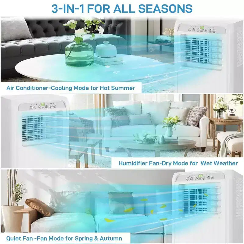 Portable Air Conditioner10000 BTU AC Cooling for Room Spaces Up to 450sq.Ft, Quiet 4-IN-1 Portable Ac Unit With Dehumidifier Fan Function, Sleep Mode