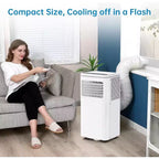 8,000 BTUs Portable Air Conditioner with Cooling, Dehumidifier, Fan 3-In-1, LED Display, 24-HTimer, DOE SACC 5000BTU High Efficiency Cooling