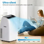 Aire Acondicionado Portátil con Inverter y Calefactor de 14000 BTU, Unidad de CA Portátil para Habitaciones de hasta 70 m², con Control Remoto de Ahorro de Energía 13.6