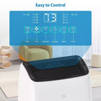 Aire Acondicionado Portátil con Inverter y Calefactor de 14000 BTU, Unidad de CA Portátil para Habitaciones de hasta 70 m², con Control Remoto de Ahorro de Energía 13.6