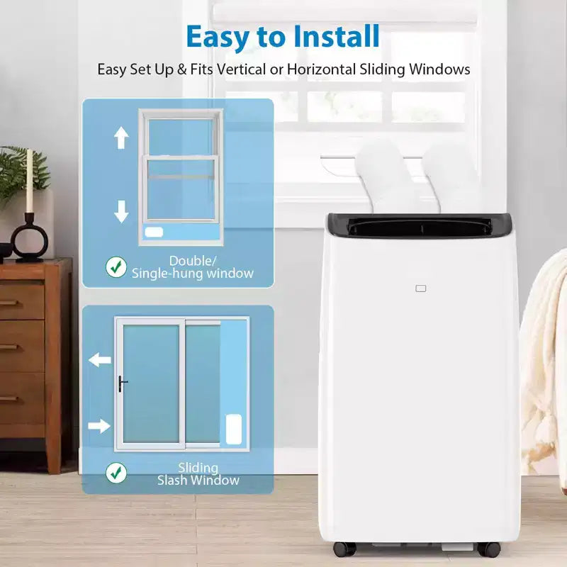 Aire Acondicionado Portátil con Inverter y Calefactor de 14000 BTU, Unidad de CA Portátil para Habitaciones de hasta 70 m², con Control Remoto de Ahorro de Energía 13.6