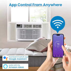 Aire acondicionado inteligente de ventana de 8000 BTU - Aire acondicionado con Wi-Fi para habitaciones de 350 pies cuadrados, enfriamiento silencioso de 51 dB con EER de 11, control por aplicación, pantalla digital y control remoto