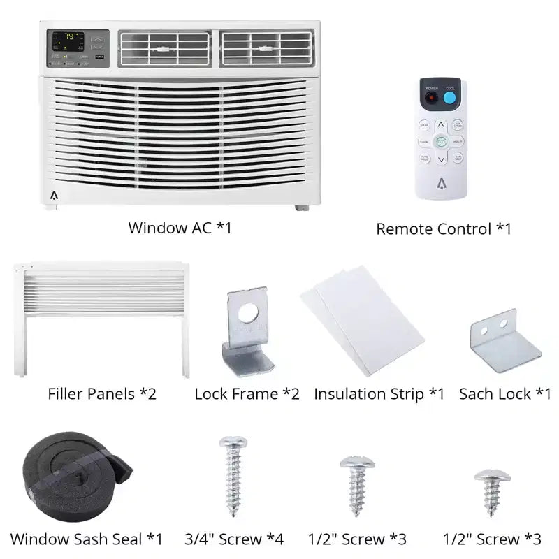 Aire acondicionado inteligente de ventana de 8000 BTU - Aire acondicionado con Wi-Fi para habitaciones de 350 pies cuadrados, enfriamiento silencioso de 51 dB con EER de 11, control por aplicación, pantalla digital y control remoto
