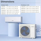 Costway Aire Acondicionado Mini Split de 2 Zonas 18k BTU 22 SEER2 208-230V con Wifi