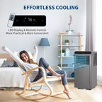 Aire Acondicionado Portátil de 10,000 BTU, Unidad de CA Portátil 3 en 1 con Ventilador y Deshumidificador, Aire Acondicionado de Habitación Enfría hasta 42 m²
