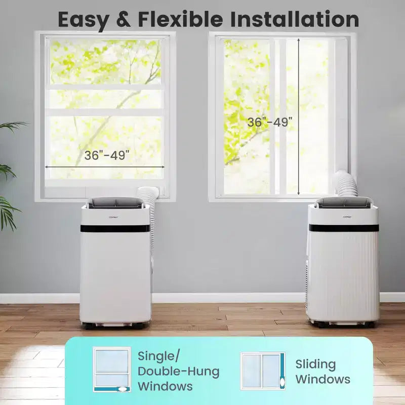 Costway 12000 BTU Portable Air Conditioner with Fan & Dehumidifier Sleep Mode 24H Timer