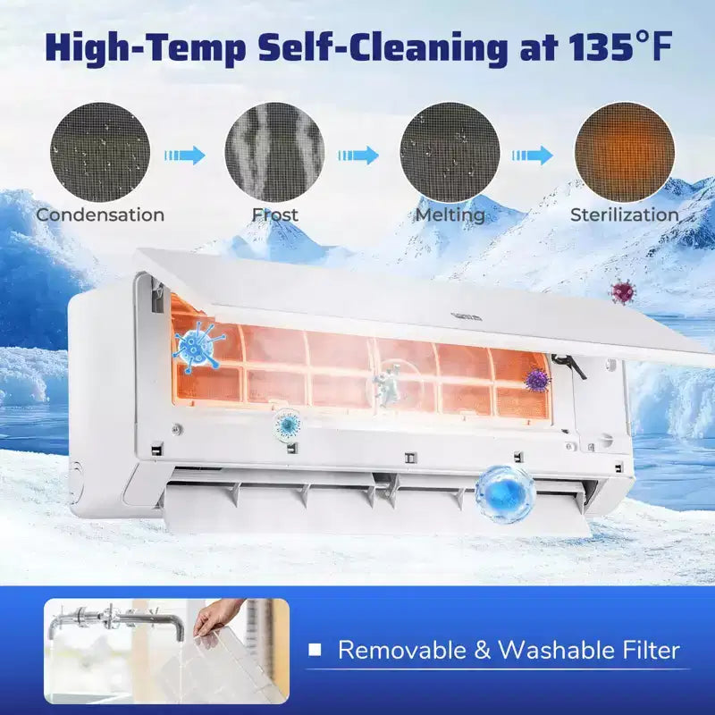 Costway 11500/11500/17000/23000 BTU Wifi Enabled Mini Split Air Conditioner & Heater Works with Alexa