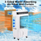 Evaporative Air Cooler, 1800CFM Portable Swamp Cooler with Remote Control, 3 Speeds, 12H Timer & 8.4 Gallon Water Tank, 3-IN-1 Cooling Fan