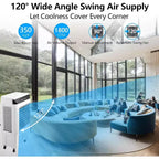 Evaporative Air Cooler, 1800CFM Portable Swamp Cooler with Remote Control, 3 Speeds, 12H Timer & 8.4 Gallon Water Tank, 3-IN-1 Cooling Fan