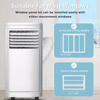 8000 BTU Portable Air Conditioner, Cools Rooms up to 350 Sq.Ft, 4-in-1 AC with Remote, LED Display, 24H Timer