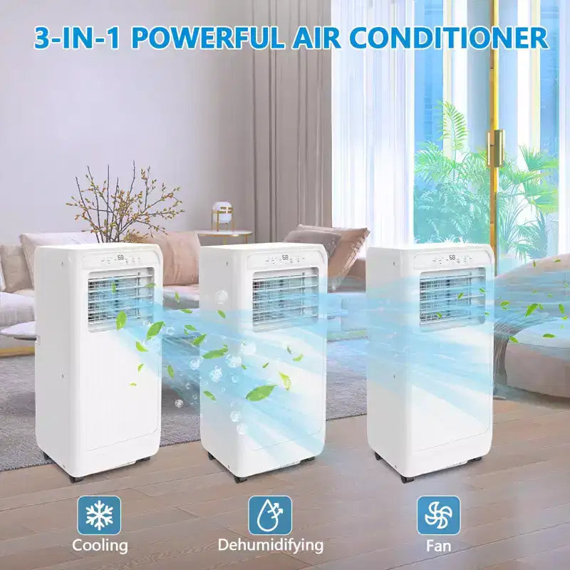 8,000 BTU Portable Air Conditioner for Room up to 350 Sq. Ft., Portable AC Unit with Remote Control, Sleep Mode, Window Kit Included