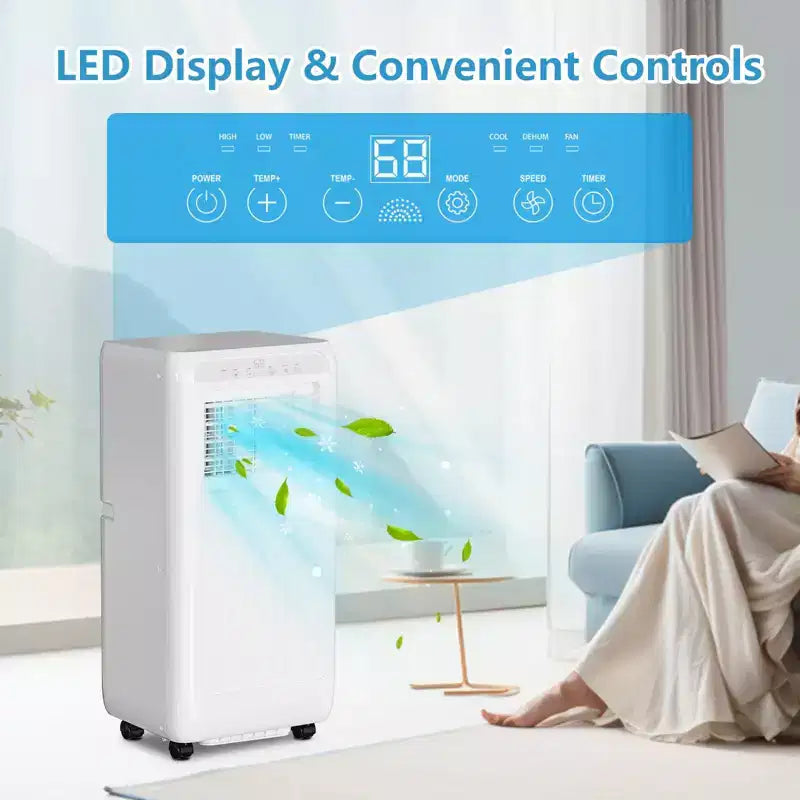 8,000 BTU Portable Air Conditioner for Room up to 350 Sq. Ft., Portable AC Unit with Remote Control, Sleep Mode, Window Kit Included