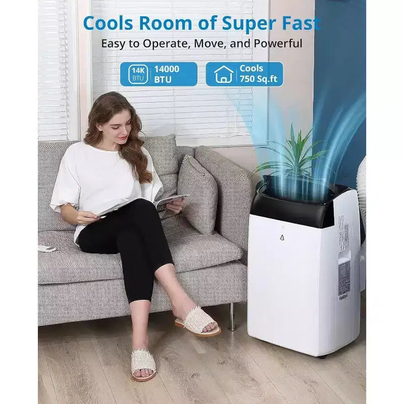 Acekool 12,000 BTU Portable AC - 3-in-1 Cooling, Dehumidifier & Fan for Rooms Up to 550 Sq.Ft, LED Display, Remote Control