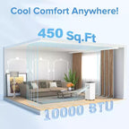 ZAFRO Portable Air Conditioners, Up to 450 Sq.Ft., 4-in-1 AC Unit with Fast Cooling/Energy Efficient/Remote/24H Timer