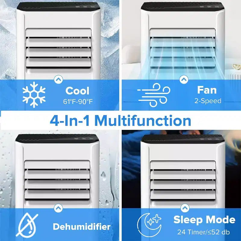 ZAFRO Portable Air Conditioners, Up to 450 Sq.Ft., 4-in-1 AC Unit with Fast Cooling/Energy Efficient/Remote/24H Timer