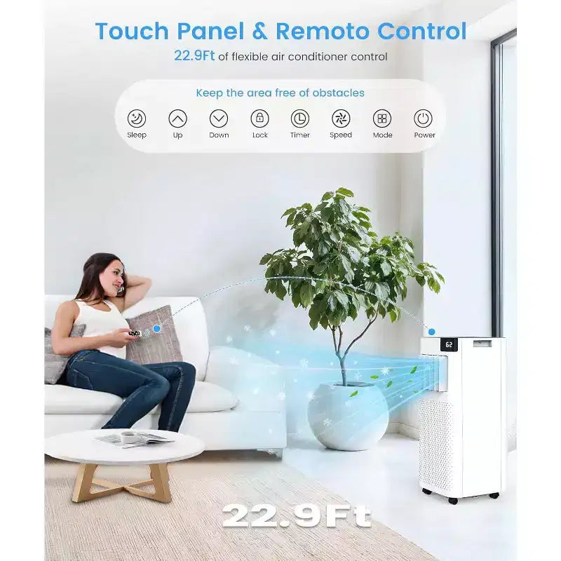 ZAFRO Portable Air Conditioners, Portable AC Unit with Cool, Fan & Dry Modes/Fast Cooling/Energy Efficient/Remote Control