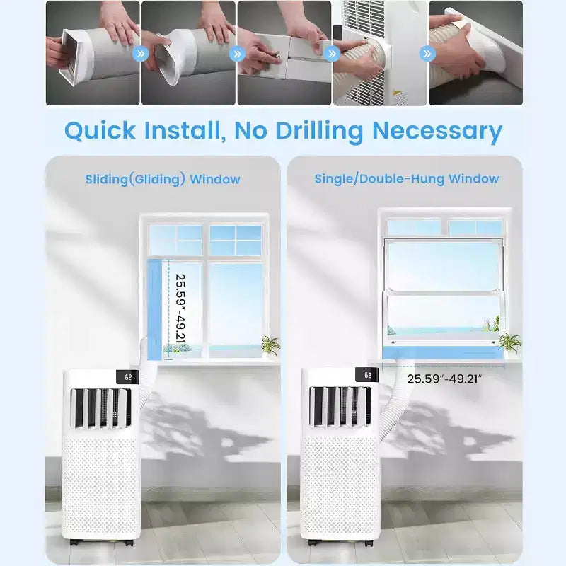 ZAFRO Portable Air Conditioners, Portable AC Unit with Cool, Fan & Dry Modes/Fast Cooling/Energy Efficient/Remote Control