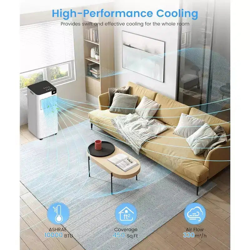 ZAFRO Portable Air Conditioners, Portable AC Unit with Cool, Fan & Dry Modes/Fast Cooling/Energy Efficient/Remote Control