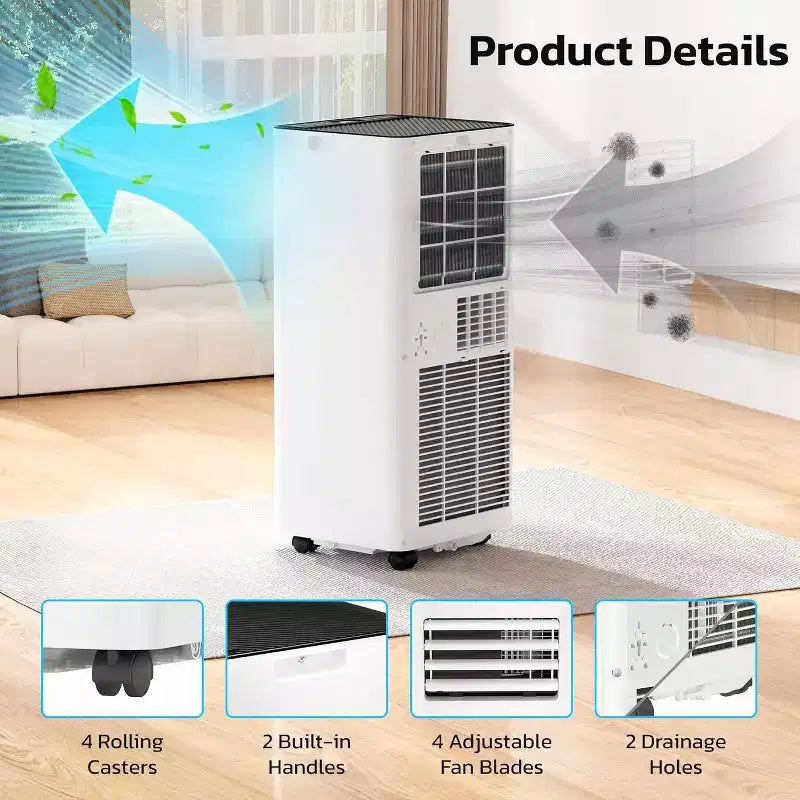 ZAFRO Portable Air Conditioners, 4 Modes Portable AC Unit with Fast Cooling/Energy Efficient/Remote/24Hrs Timer for Bedroom