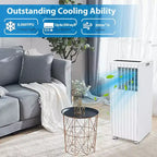 Portable Air Conditioner 8,000 BTU, Cools Rooms Up to 350 Sq. Ft, Dehumidifier, Fan, Sleep Mode, Remote Control, Quiet AC Unit with Window Mount Kit