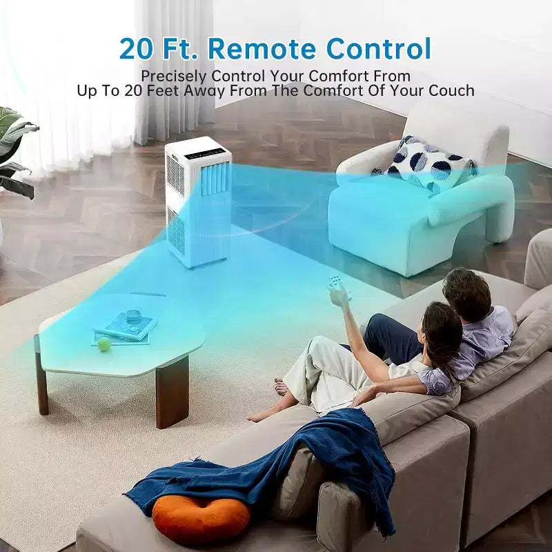 Portable Air Conditioner 8,000 BTU, Cools Rooms Up to 350 Sq. Ft, Dehumidifier, Fan, Sleep Mode, Remote Control, Quiet AC Unit with Window Mount Kit