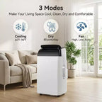 Acekool 10000 BTU Portable Air Conditioner, 3-in-1 AC with Fan & Dehumidifier, Remote, 3 Speeds, 24H Timer, Cools Rooms Up to 450 Sq.Ft, Easy Install