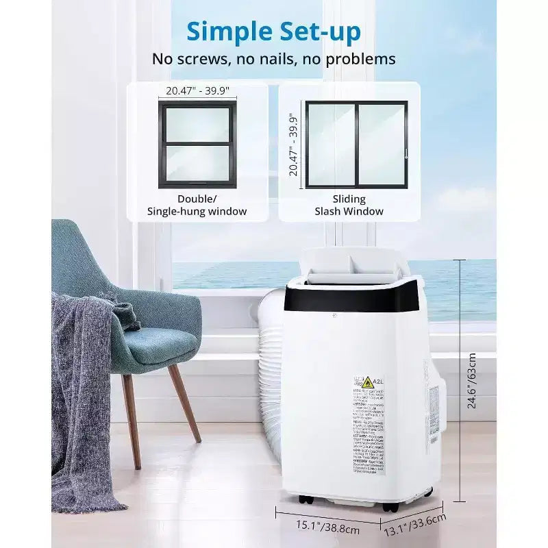 Acekool 10000 BTU Portable Air Conditioner, 3-in-1 AC with Fan & Dehumidifier, Remote, 3 Speeds, 24H Timer, Cools Rooms Up to 450 Sq.Ft, Easy Install