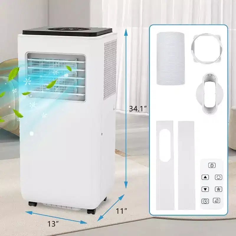 Acekool 14000 BTU Portable Air Conditioner, 3-in-1 Quiet AC with Dehumidifier & Fan, Remote, Timer, Cools Up to 750 Sq.Ft, Easy Install, Mobility