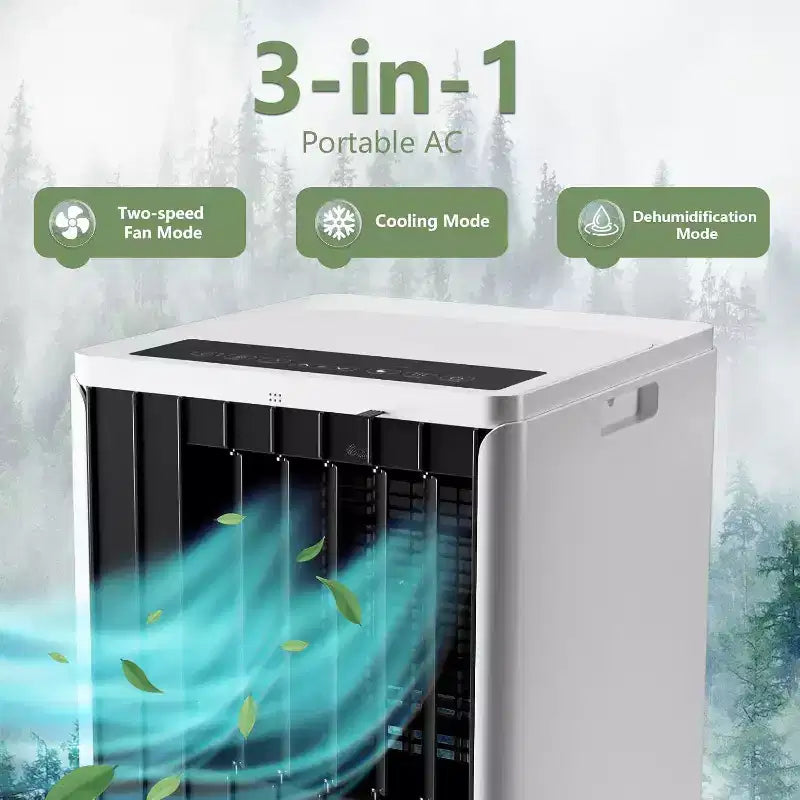 Acekool 8000 BTU Portable Air Conditioner, Quiet 3-in-1 AC with Remote, Cools Up to 350 Sq.Ft, Dehumidifier, Fan, 24H Timer