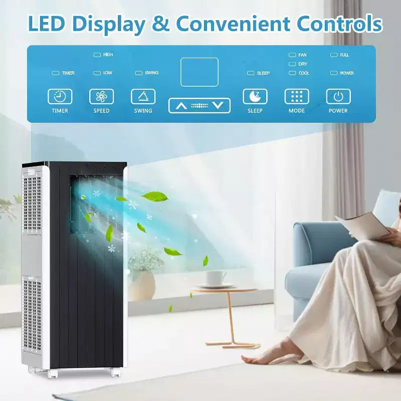 Acekool 8000 BTU Portable Air Conditioner, Quiet 3-in-1 AC with Remote, Cools Up to 350 Sq.Ft, Dehumidifier, Fan, 24H Timer